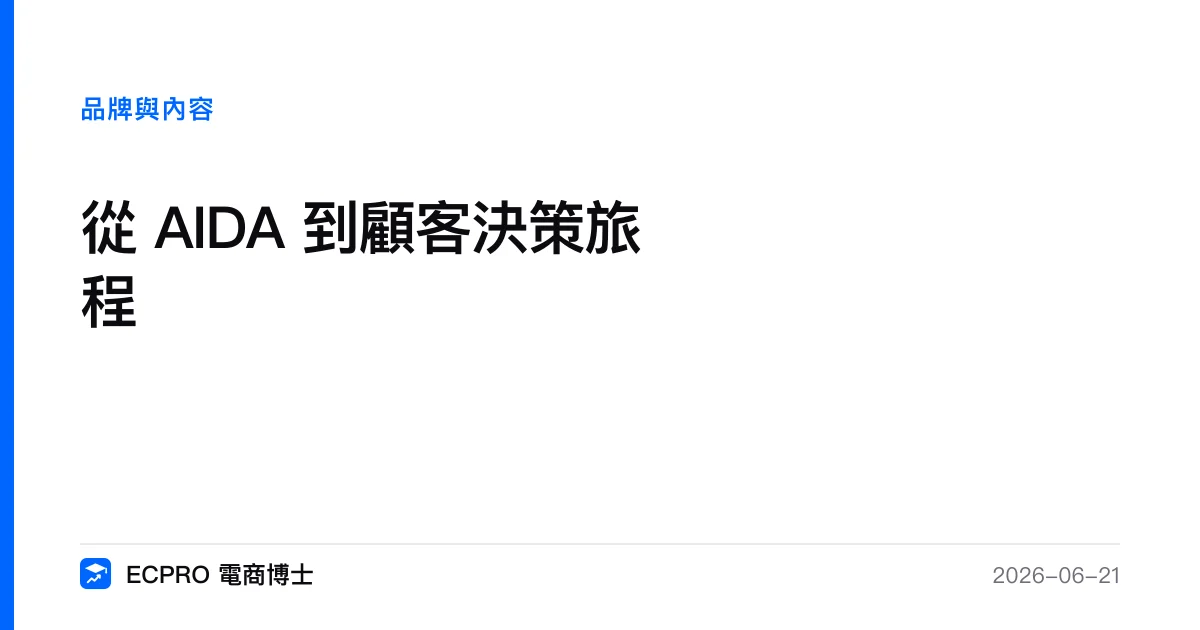 從 AIDA 到顧客決策旅程｜ECPRO 電商博士